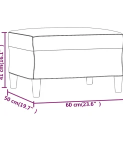 vidaXL Voetenbank 60x50x41 cm kunstleer crèmekleurig