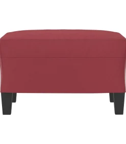 Voetenbank 60x50x41 cm kunstleer wijnrood Stoelen