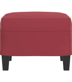 Voetenbank 60x50x41 cm kunstleer wijnrood Stoelen