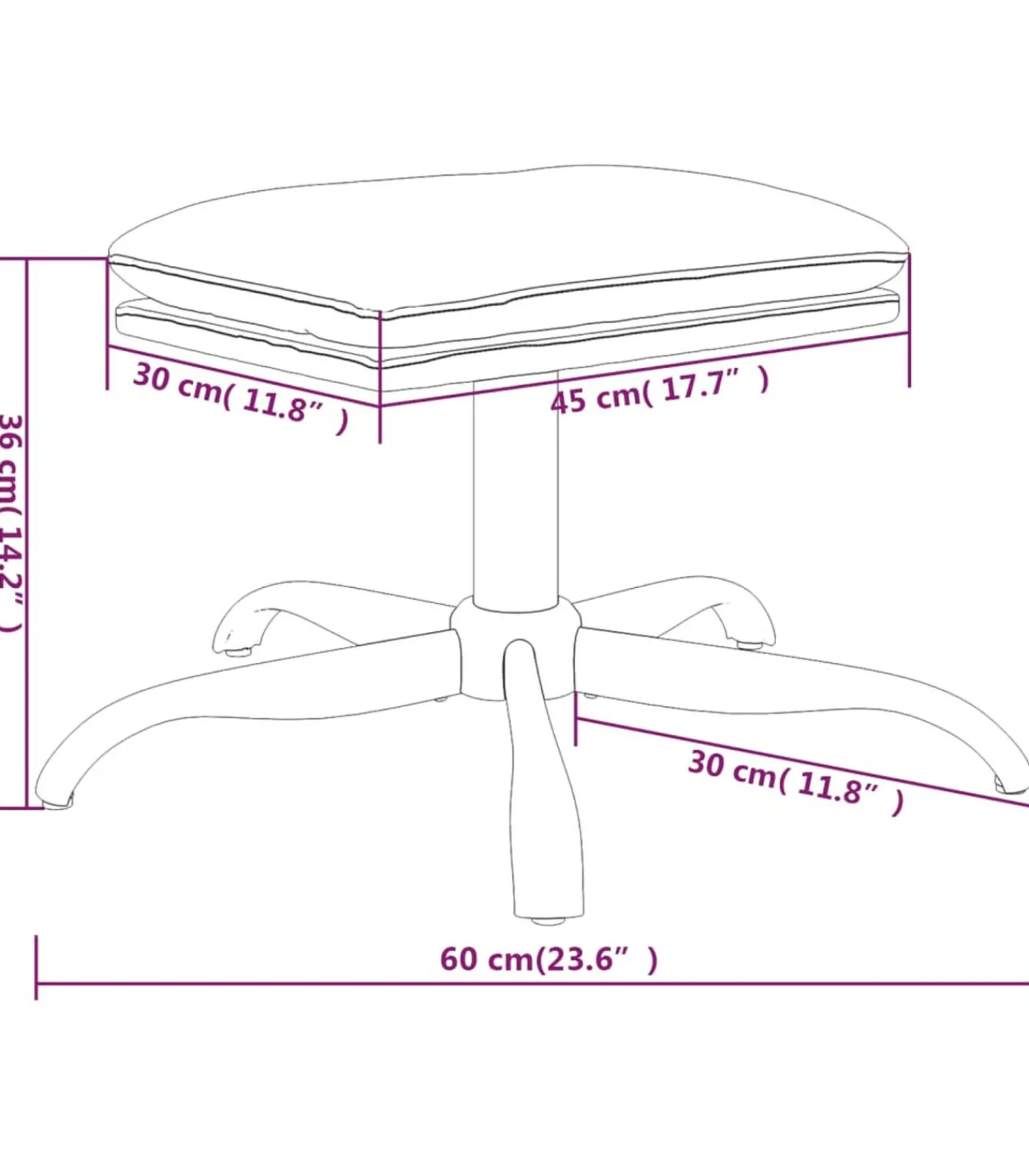 vidaXL Voetenbank 60x60x36 cm microvezelstof bruin