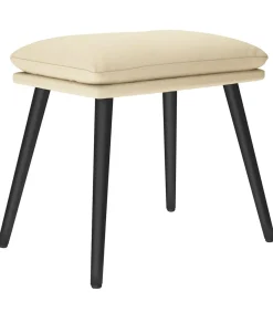 Clearance Voetenbank 45x29,5x35 cm stof crèmekleurig Stoelen