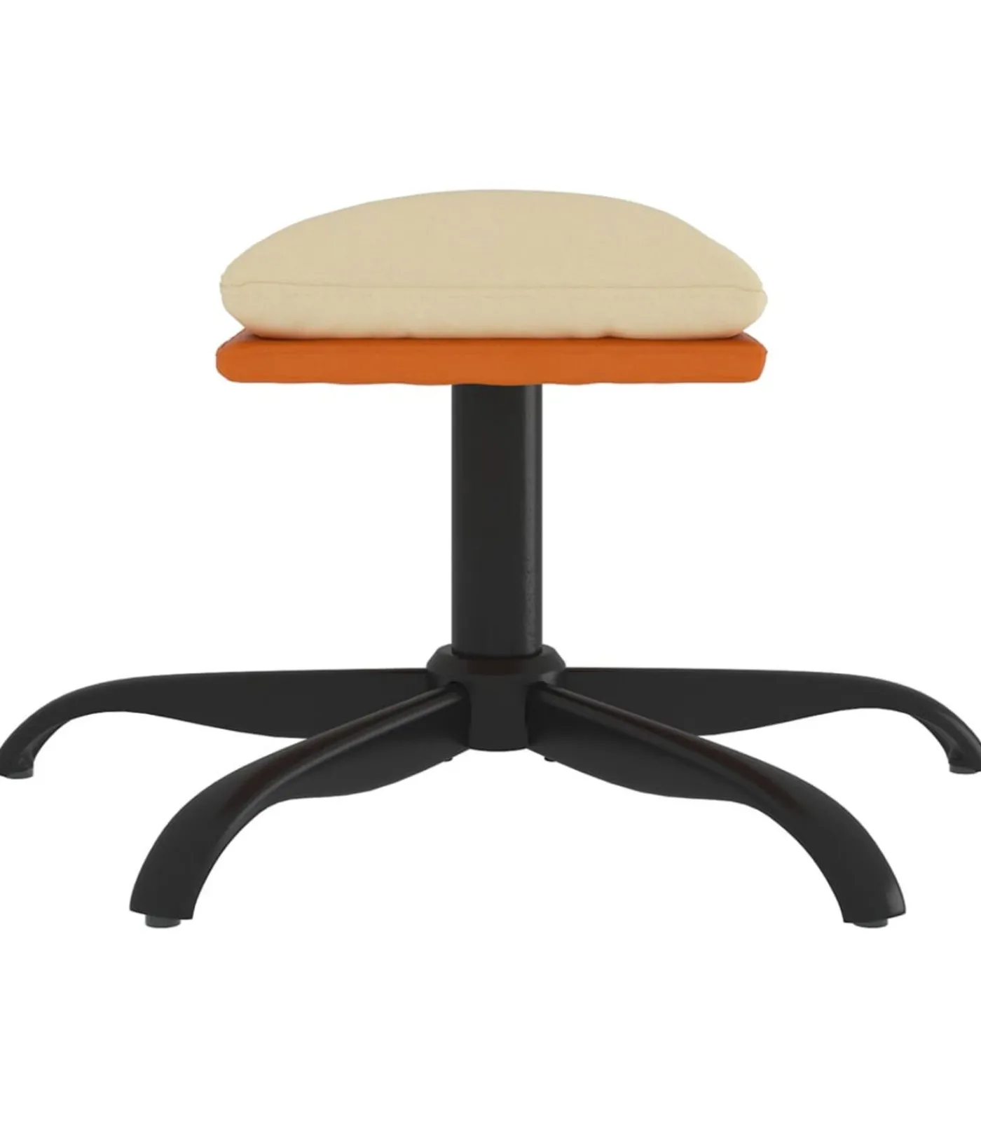 vidaXL Voetenbank 60x60x36 cm stof en kunstleer crèmekleurig