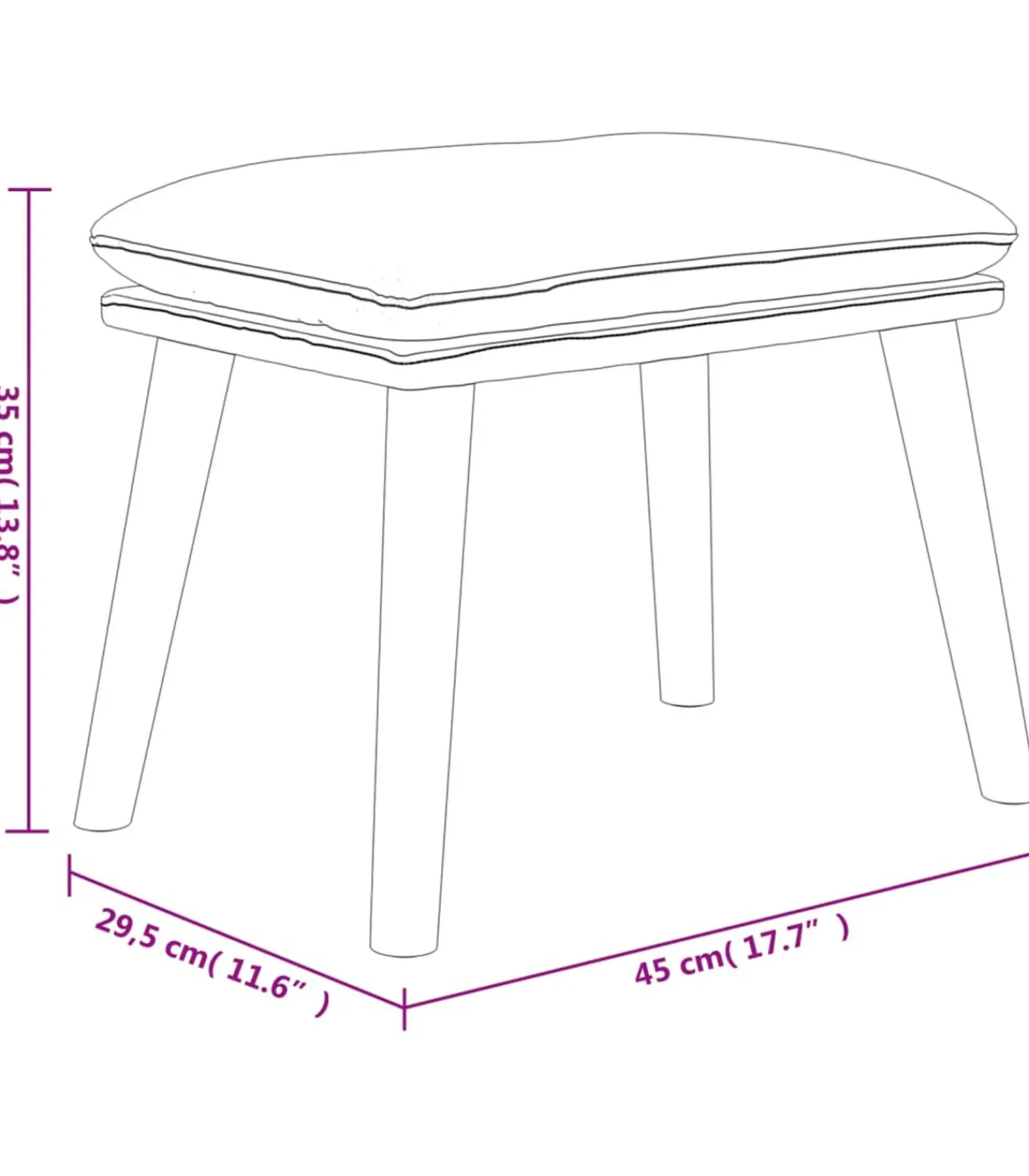 Clearance Voetenbank 45x29,5x35 cm stof en kunstleer blauw Stoelen