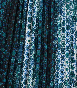 New Volledig geplooide midirok in petrolblauw DAMES Rokken