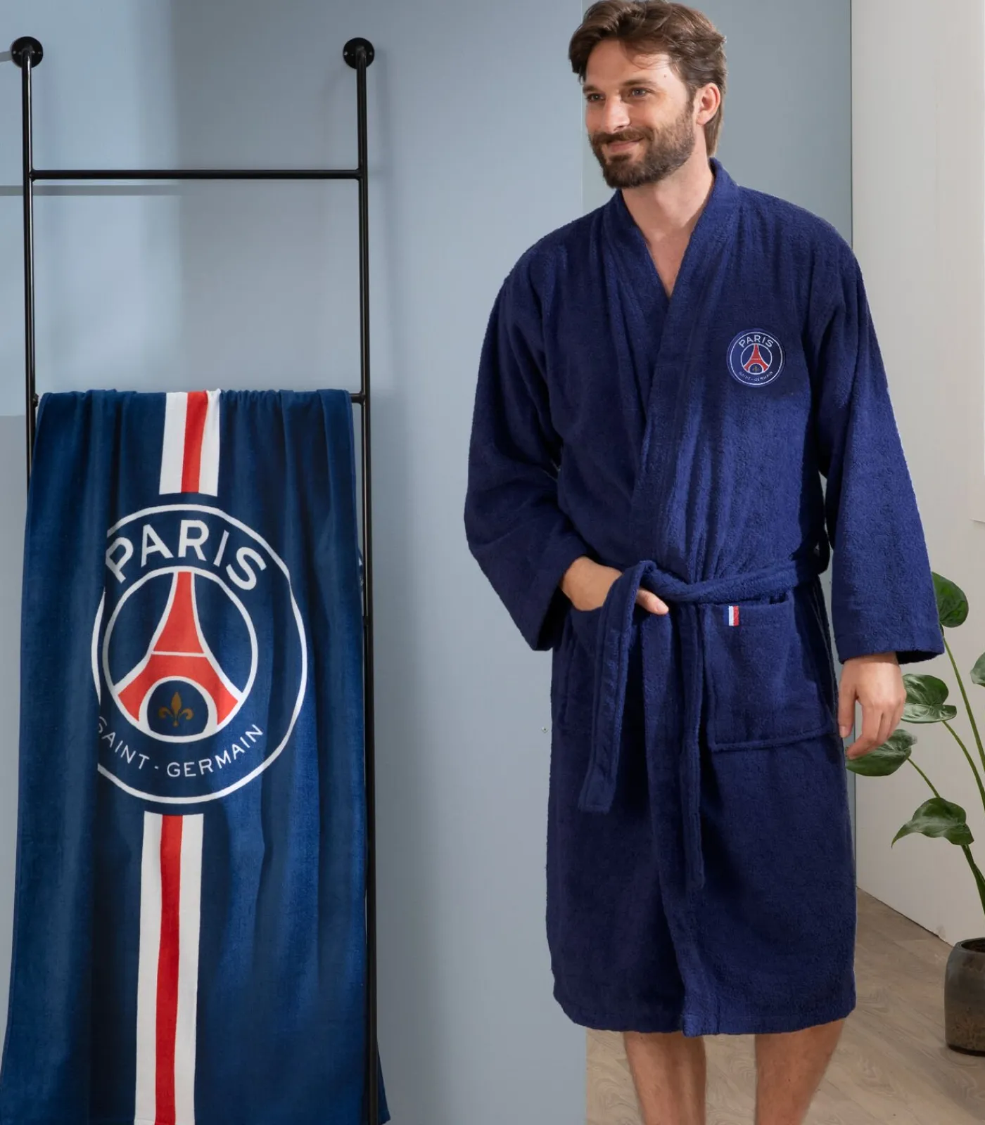 Heren PSG Volwassen badjas 100% katoen, RUBAN