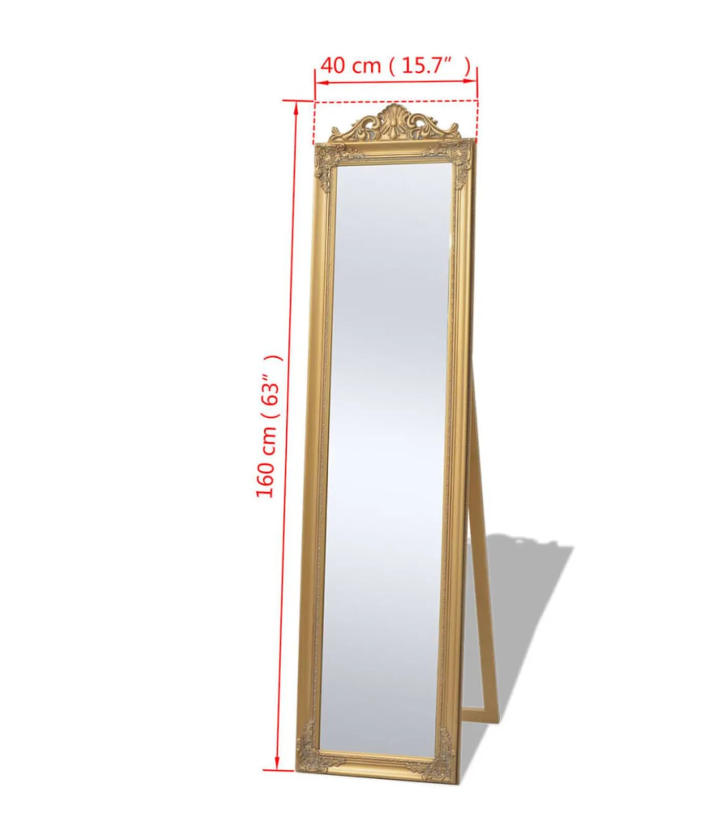 vidaXL Vrijstaande spiegel Barok 160x40cm goud
