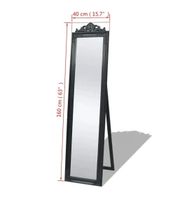Best Vrijstaande spiegel Barokstijl 160x40cm zwart Spiegels