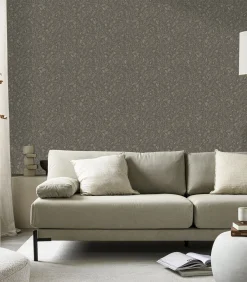 Outlet Vliesbehang | Twigs Soil Gold Wanddecoratie