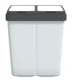 vidaXL Vuilnisbak dubbel 2x25 L wit