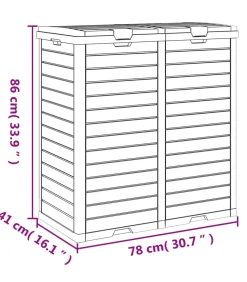 Vuilnisbak voor tuin 78x41x86 cm polypropeen zwart Manden En Bakken