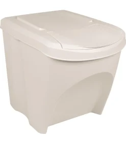 Clearance Vuilnisbakken 3 st stapelbaar 75 L polypropeen wit Manden En Bakken