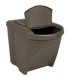 vidaXL Vuilnisbakken 3 st stapelbaar 75 L polypropeen grijs