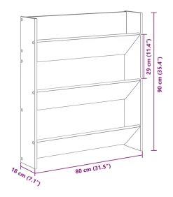 Online Wand Schoenkast 2 pcs Zwart eiken 80 x 18 x 90 cm Bewerkt hout Organiseren
