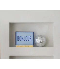 Outlet Wanddecoratie Bonjour Medium - Blauw - 3x31x22cm Wanddecoratie