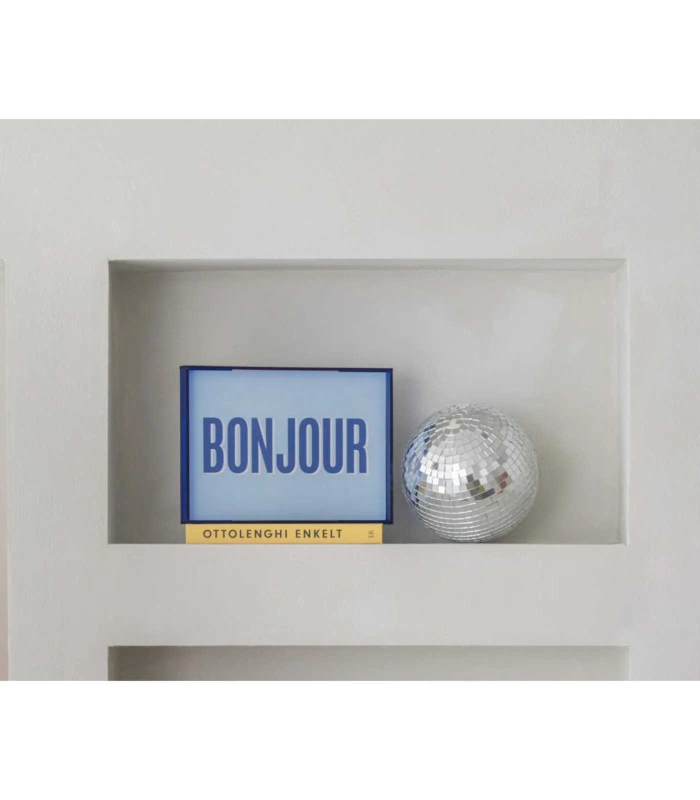 Outlet Wanddecoratie Bonjour Medium - Blauw - 3x31x22cm Wanddecoratie