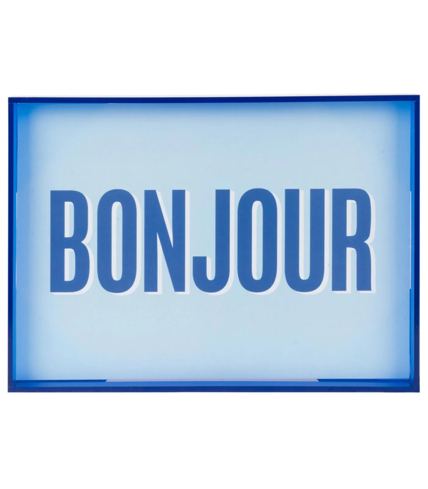 Outlet Wanddecoratie Bonjour Medium - Blauw - 3x31x22cm Wanddecoratie