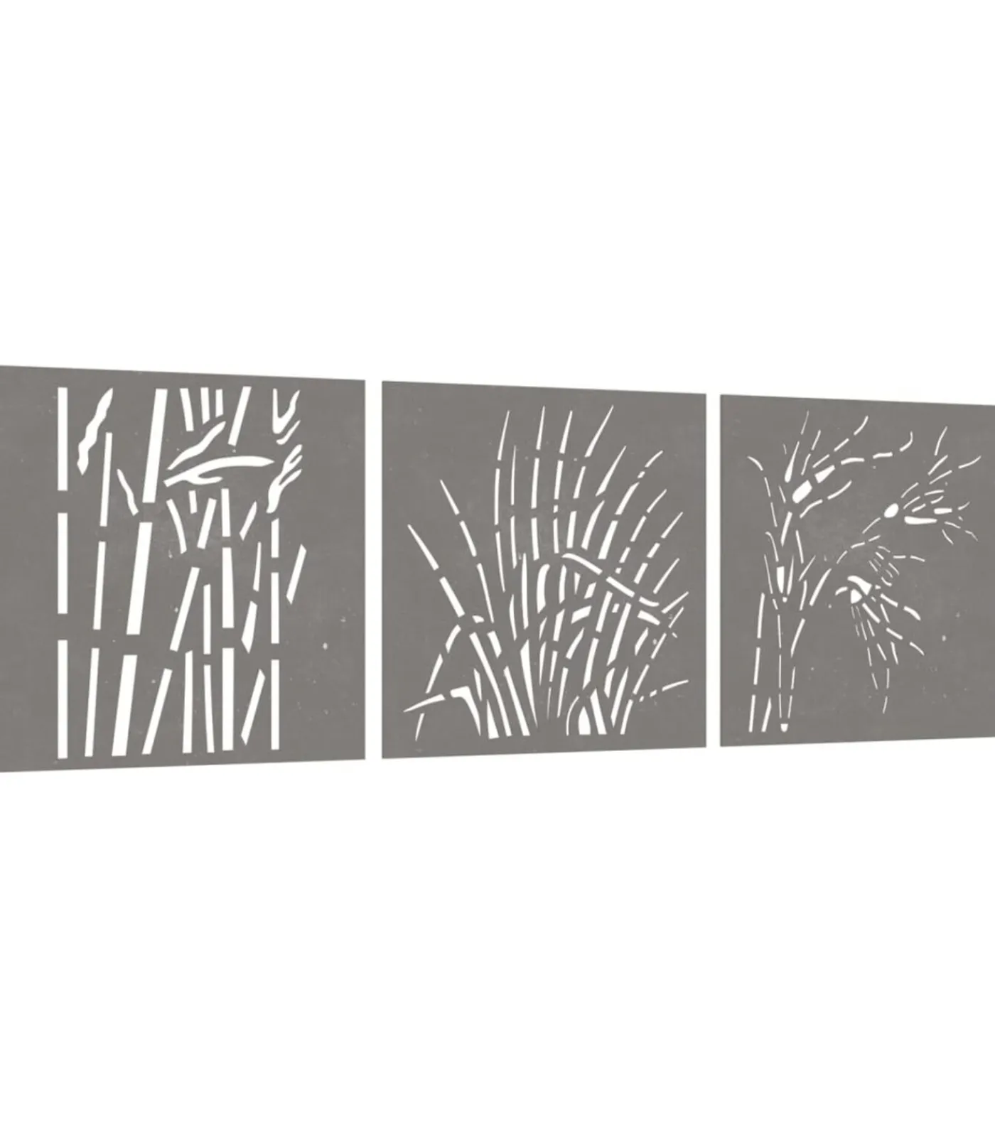 vidaXL Wanddecoratie tuin 3 st grasontwerp 55x55 cm cortenstaal