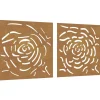 Discount Wanddecoratie tuin 2 st rozenontwerp 55x55 cm cortenstaal Decoratie