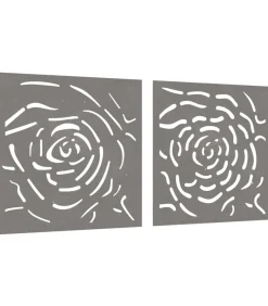 Discount Wanddecoratie tuin 2 st rozenontwerp 55x55 cm cortenstaal Decoratie
