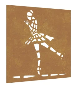 vidaXL Wanddecoratie tuin balletdanserontwerp 55x55 cm cortenstaal