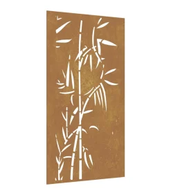 vidaXL Wanddecoratie tuin bamboe-ontwerp 105x55 cm cortenstaal