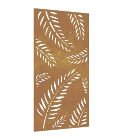 Clearance Wanddecoratie tuin bladontwerp 105x55 cm cortenstaal Decoratie
