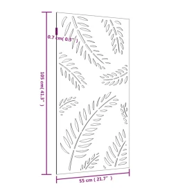 Clearance Wanddecoratie tuin bladontwerp 105x55 cm cortenstaal Decoratie