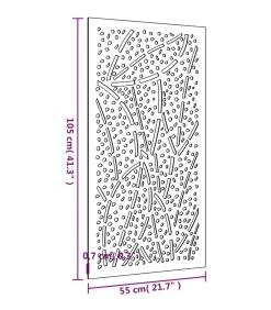Clearance Wanddecoratie tuin bladontwerp 105x55 cm cortenstaal Decoratie