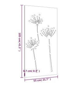 Sale Wanddecoratie tuin bloemenontwerp 105x55 cm cortenstaal Decoratie