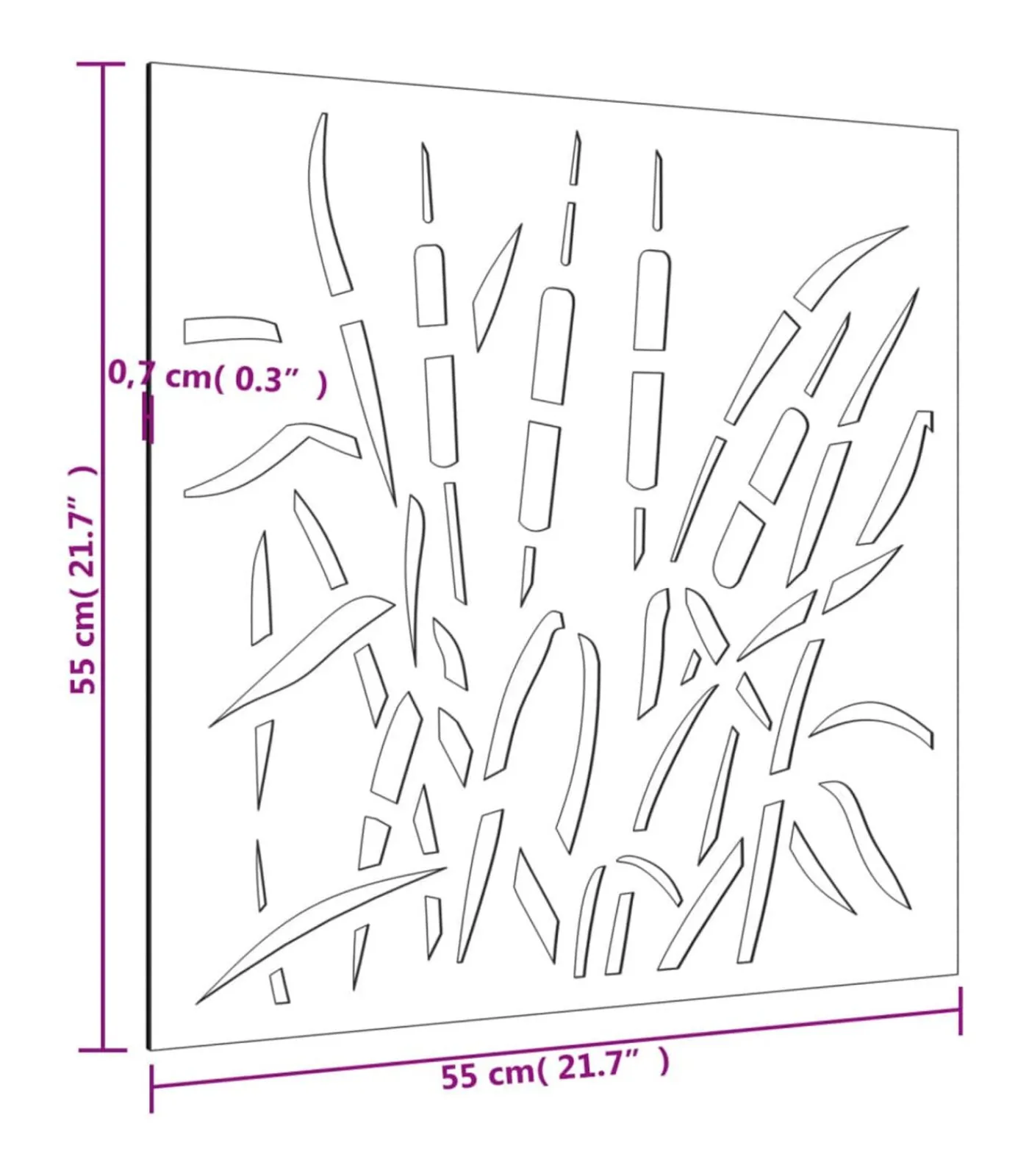 vidaXL Wanddecoratie tuin grasontwerp 55x55 cm cortenstaal