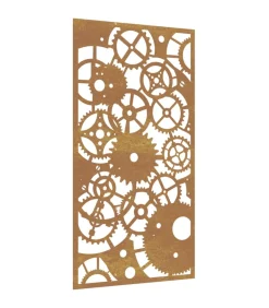 Wanddecoratie tuin tandwielontwerp 105x55 cm cortenstaal Decoratie