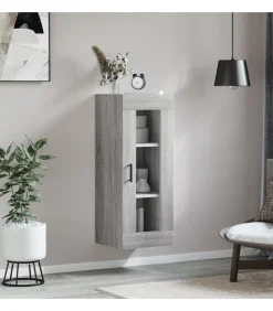 vidaXL Wandkast 34,5x34x90 cm grijs sonoma eikenkleurig
