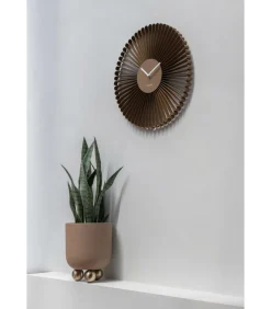 Wandklok Cascara - Bruin - 50x50x50cm Klokken