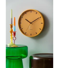 Karlsson Wandklok Cool Retro - Geel - 30x30x30cm