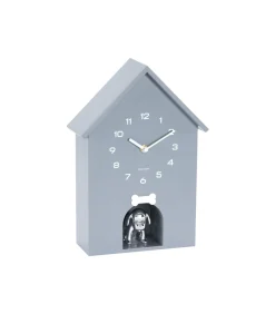 Outlet Wandklok Dog House - Grijs - 24.9x9x27cm Klokken