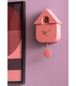 Wandklok Modern Cuckoo Oro - Roze - 21.5x8.5x41cm Klokken