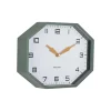 Outlet Wandklok Modern Factory Octagon - Groen - 32x32x26cm Klokken