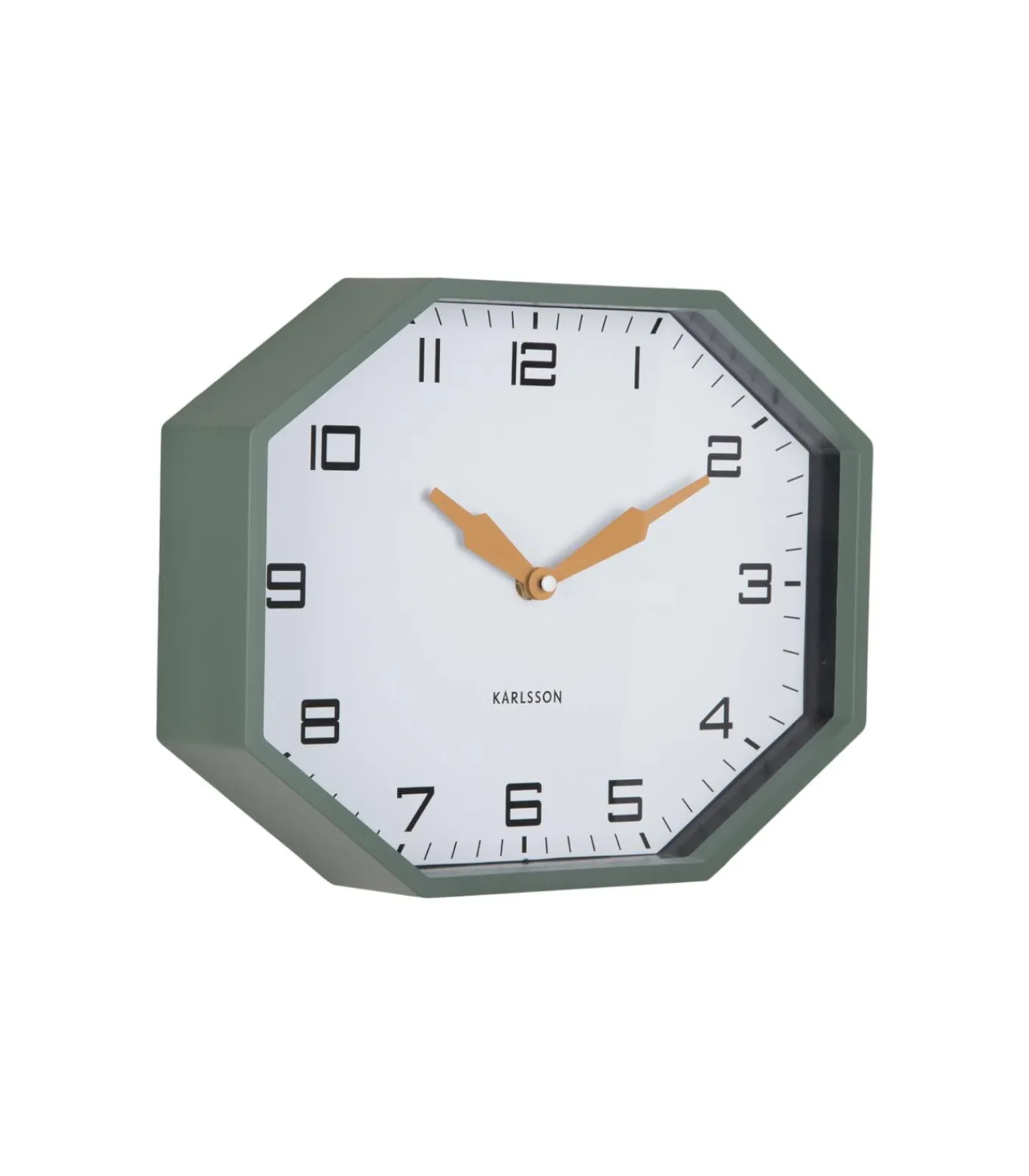 Outlet Wandklok Modern Factory Octagon - Groen - 32x32x26cm Klokken