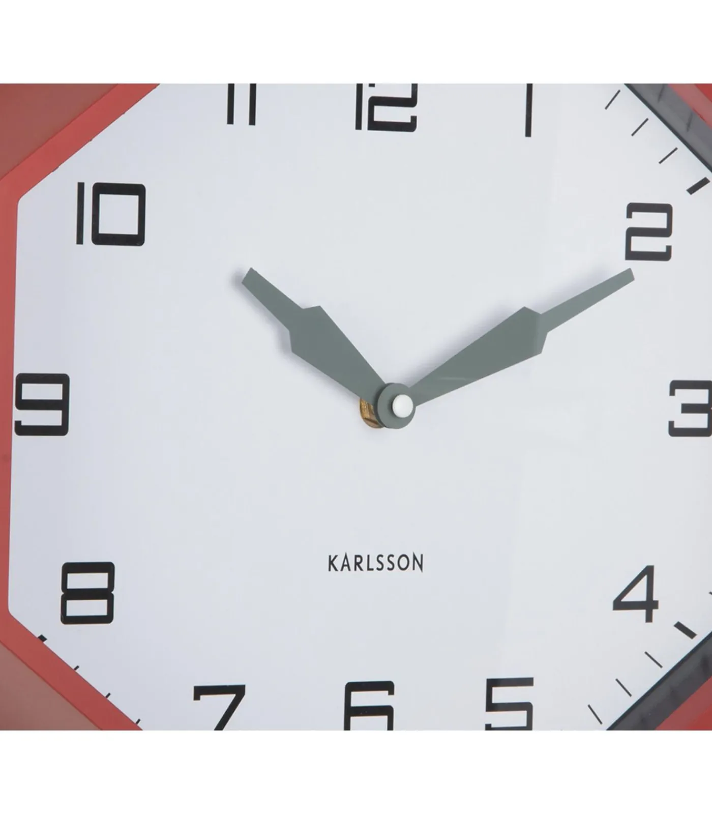 Best Wandklok Modern Factory Octagon - Rood - 32x32x26cm Klokken