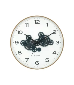 Best Wandklok Open Gear - Geel - 40.8x40.8x40.8cm Klokken