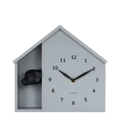 Sale Wandklok Peeking Doggy - Grijs - 24.9x24.9x27cm Klokken