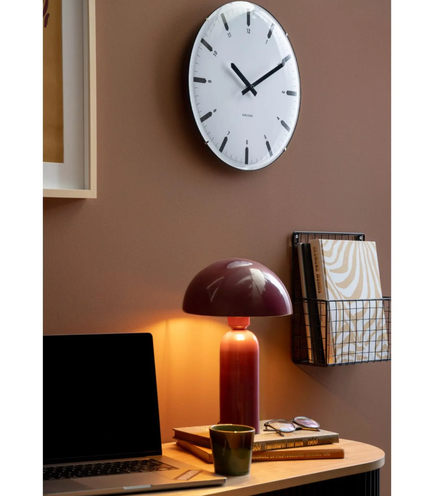 Discount Wandklok Realista Dome - Wit - 35x35x35cm Klokken