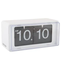 Outlet Wandklok Retro Boxed Flip - Mat wit - 20x10x10cm Klokken