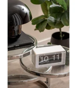 Outlet Wandklok Retro Boxed Flip - Mat wit - 20x10x10cm Klokken