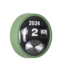 Karlsson Wandklok Round Flip - Jungle groen - 11x32.6x32.6cm
