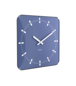 Karlsson Wandklok Sucinto Dome Square - Blauw - 35x35x35cm