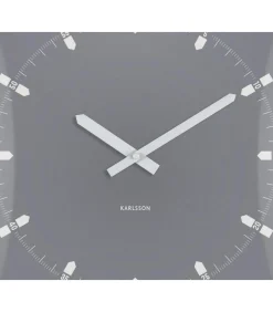 Karlsson Wandklok Sucinto Dome Square - Grijs - 35x35x35cm