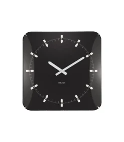 Wandklok Sucinto Dome Square - Zwart - 35x35x35cm Klokken