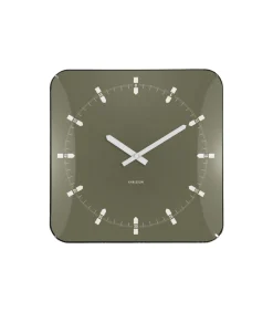 Best Wandklok Sucinto Dome Square - Groen - 35x35x35cm Klokken