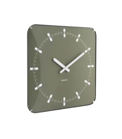 Best Wandklok Sucinto Dome Square - Groen - 35x35x35cm Klokken